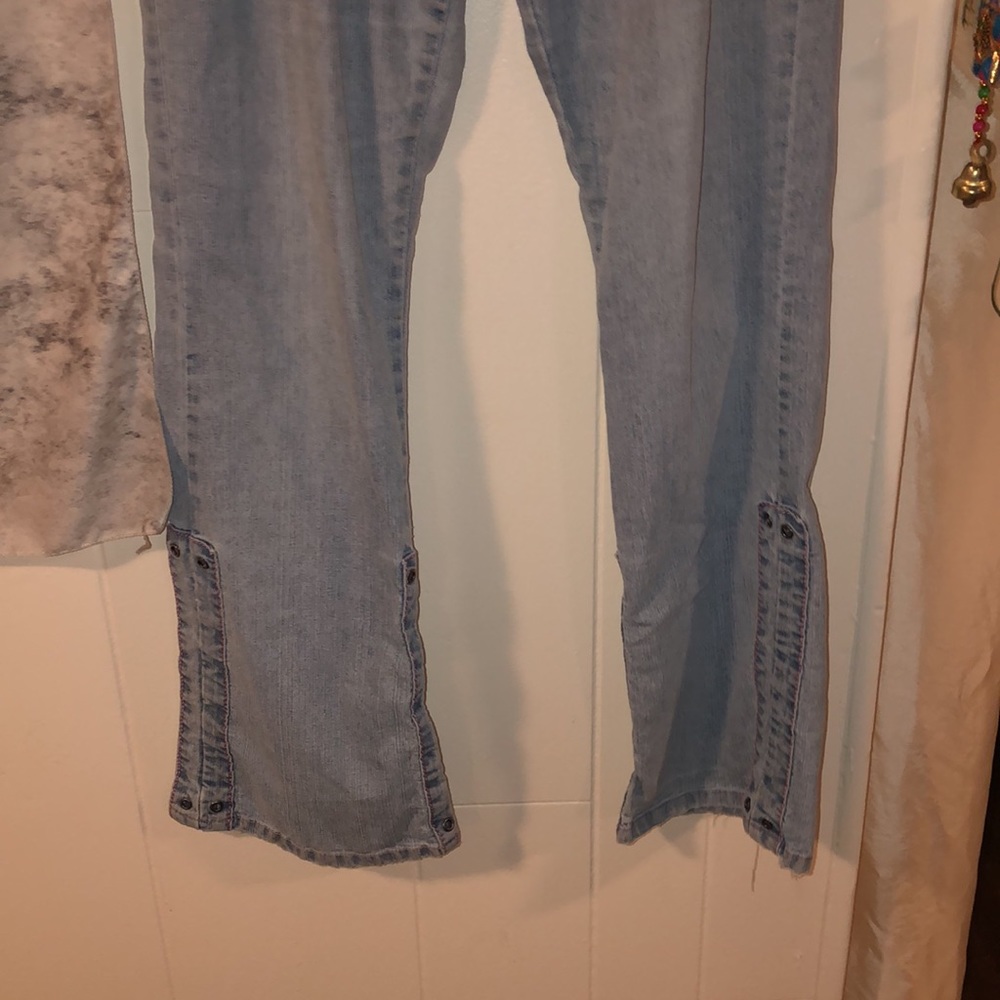 Vintage Unique Apollo Jeans size 13/14 with unique buckles and pink thread - Picture 3 of 10